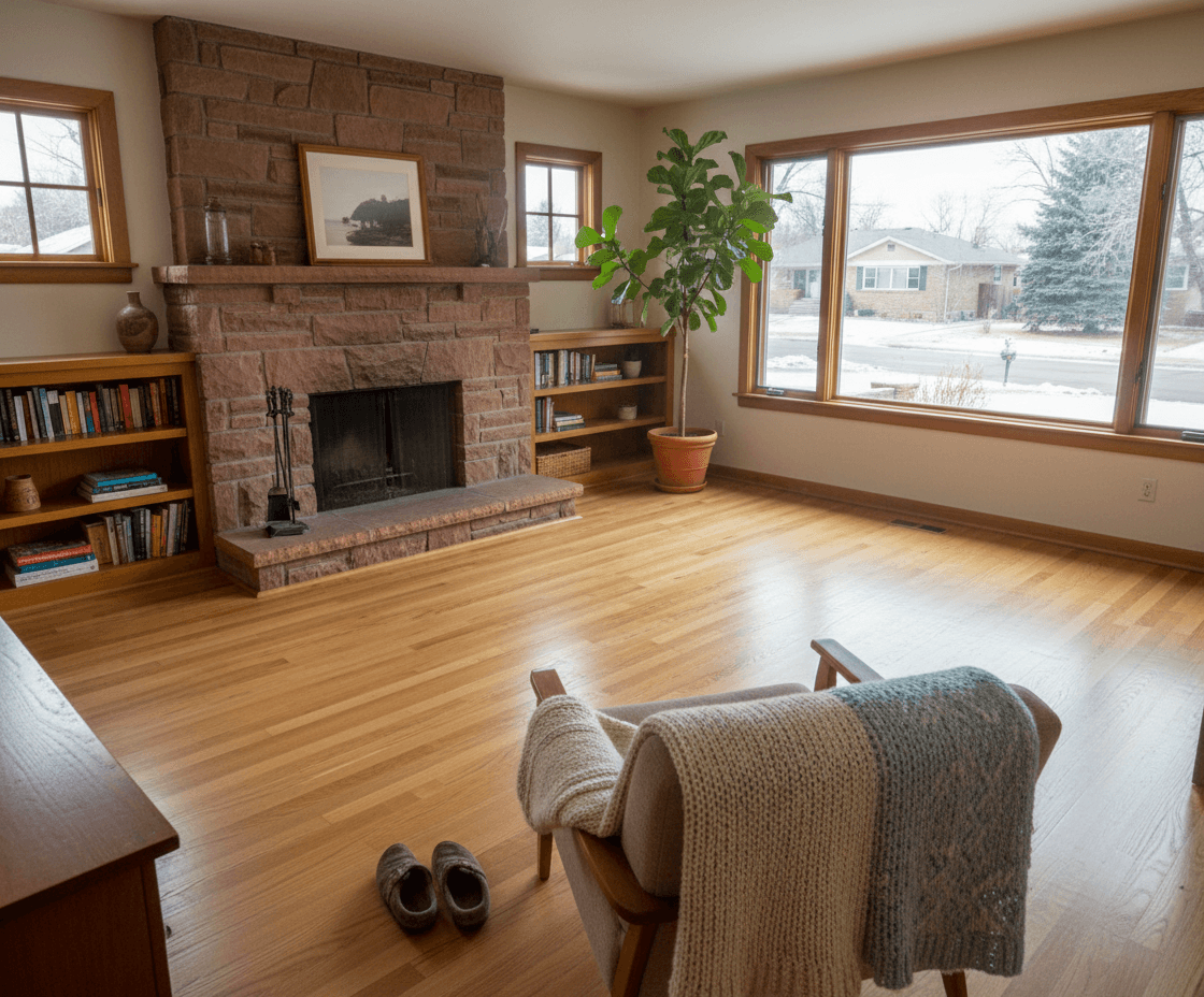 A completed radiant heat job at a house